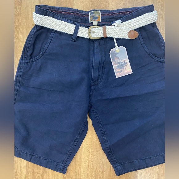 Navy Belted Shorts, Men’s Point Zero, BNWT - Picture 1 of 5